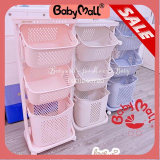 Kệ plastic 3 tầng Việt Nhật đựng đồ đa năng di động có bánh xe 110*33*44cm