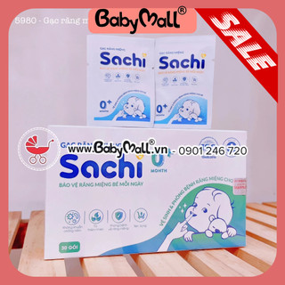 Gạc rơ lưỡi cho bé sachi – hộp 30 gói
