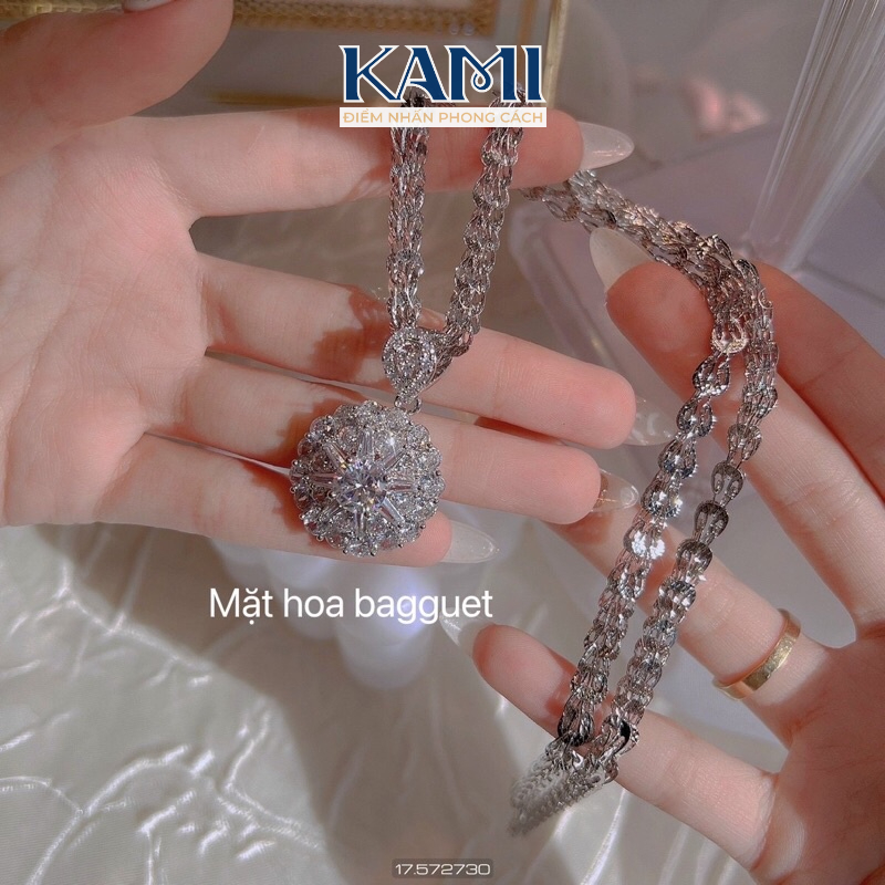 Dây chuyền đuôi phụng kèm mặt xi bạch kim siêu sáng siêu bền Kami