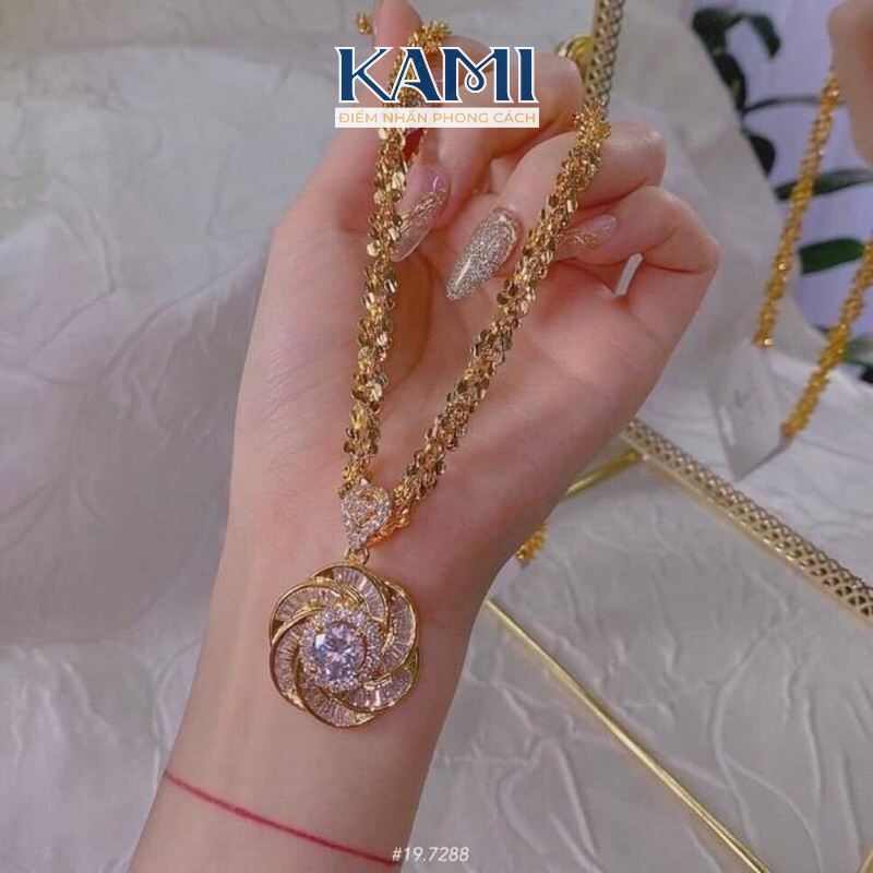 Dây chuyền xoắn hoa mai mạ vàng kèm mặt dây chuyền MV57