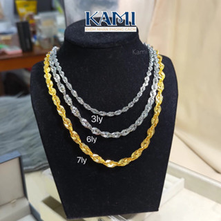 Dây chuyền xoắn lá 4d đủ size đủ kích cỡ 3ly 6ly 7ly Kami trang sức sỉ