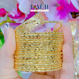 Ximen 7 chiếc vòng tay tăm ống trúc khoá cài chạm sáng bền màu Kami trang sức cao cấp