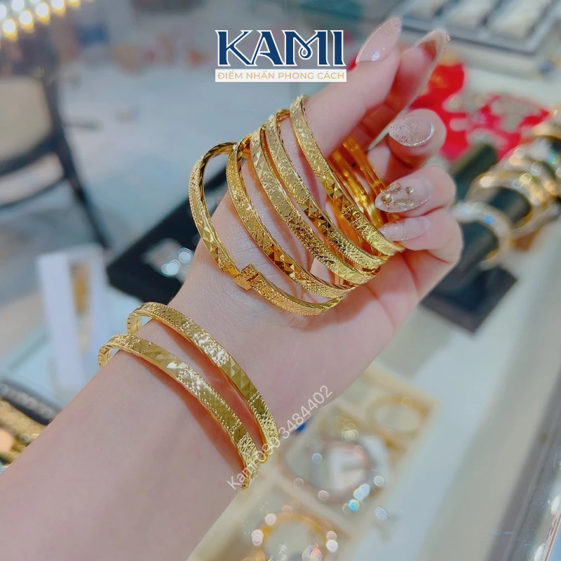 Ximen bản VUÔNG 3ly5 khoá lưỡi gà khắc mộc mạ vàng giống 99% Kami