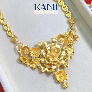 Dây chuyền mạ vàng 24k phụ kiện cho cô dâu ngày cưới sang trọng Kami trang sức cao cấp