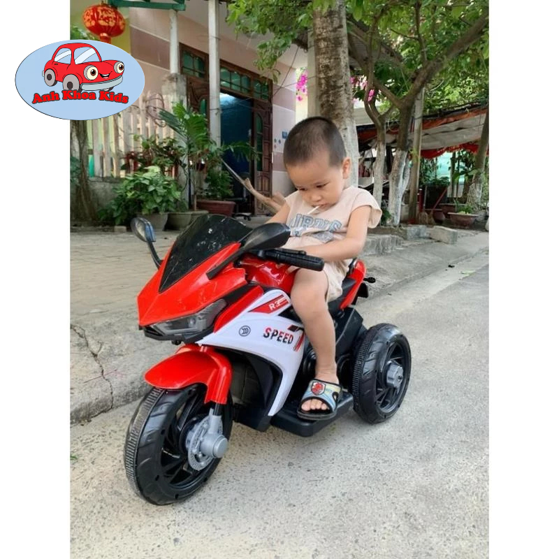 Xe máy điện trẻ em, xe moto điện r3 cho bé phân khối lớn 2 màu BBT Global BBT