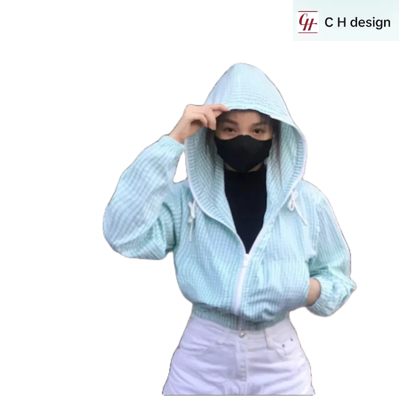 áo khoác chống nắng kẻ sọc caro nhiều màu chất liệu vải 100% cotton nữ