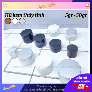 Hũ Chiết Mỹ Phẩm Thủy Tinh Nắp Nhựa 5G 10G 15G 20G 30G 50G Trong Nâu Mờ - Hủ Kem Chiếc Mĩ Phẩm Nhỏ Mini Nhập Khẩu Giá Rẻ