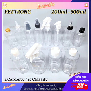 Chai Lọ Nhựa Pet Đựng Dung Dịch Chiết Mỹ Phẩm 200Ml 250Ml 300Ml 500Ml 😱Sỉ Rẻ Nhất Từ 50C😱 Vỏ Bình Triết Sữa Tắm Dầu Gội