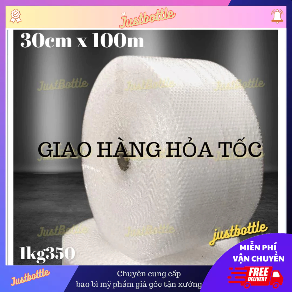 Cuộn Xốp Hơi Nổ Bong Bóng Khí 30Cm X 100M Bọc Chống Sốc Xốc Đóng Gói H