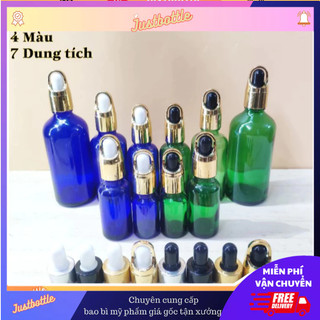 Lọ Chiết Serum Cao Cấp Bóp Nhỏ Giọt Quai 5Ml 10Ml 15Ml 20Ml 30Ml 50Ml 100Ml/Chai Tinh Dầu Thủy Tinh Đựng Mỹ Phẩm