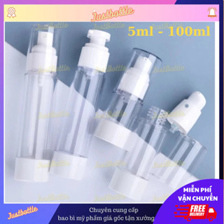  Chai Chiết Mỹ Phẩm Chân Không 5Ml 10Ml 20Ml 30Ml 50Ml 100Ml Vòi Nhấn Xịt Giọt Phun SươngVỏ Chai Lọ Nhựa Pet Trong Suốt 
