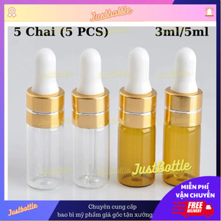 Lọ Chiết Serum Trong Nâu Bóp Giọt 3Ml 5Ml Giá Sỉ Rẻ Nhất- Chai Chiết Tinh Dầu Thủy Tinh Đựng Mỹ Phẩm