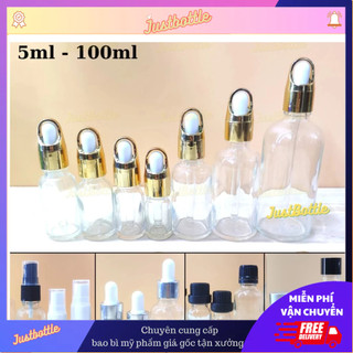 Lọ Chiết Serum Trong 5Ml 10Ml 15Ml 20Ml 30Ml 50Ml 100Ml Xịt Mũi Bóp Nhỏ Giọt Phun Sương Nắp Vặn/Chai Tinh Dầu Mỹ Phẩm