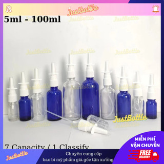 Chai Thủy Tinh Xịt Mũi Phun Sương/ Lọ Chiết Mỹ Phẩm Rữa Mũi Trong Nâu Xanh Lá 5Ml 10Ml 15Ml 20Ml 30Ml 50Ml 100Ml