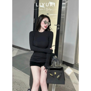 Áo nữ tay dài ôm body form dài chất vải thun lụa co giãn