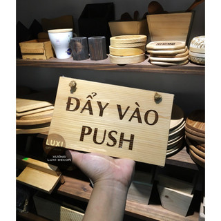 Bảng gỗ treo cửa 1 mặt Pull 08 - Xưởng LUXI decor