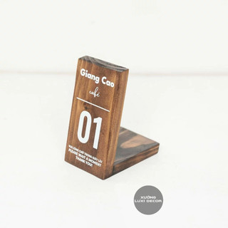 (FREE IN LOGO) Combo thẻ bàn gỗ order 1 mặt khắc laser dáng chữ nhật đứng nhiều mẫu - Xưởng LUXI decor