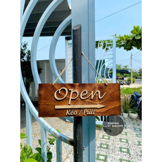 [SIÊU HOT] Bảng gỗ treo cửa 2 mặt Open - Close (Kéo/Pull) - XƯỞNG LUXI DECOR