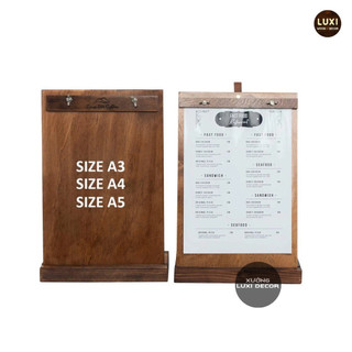 [FREE KHẮC LOGO] Kệ menu có đế đứng để quầy giấy A4 - Xưởng LUXI decor