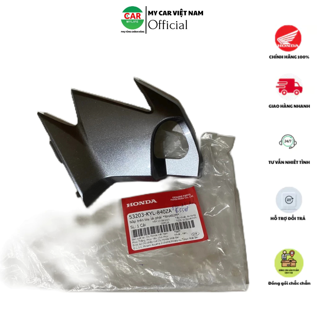 Nắp trên tay lái bên phải HONDA FUTURE X năm 2010 màu Xám. *NHA62M* 53203KYL840ZA