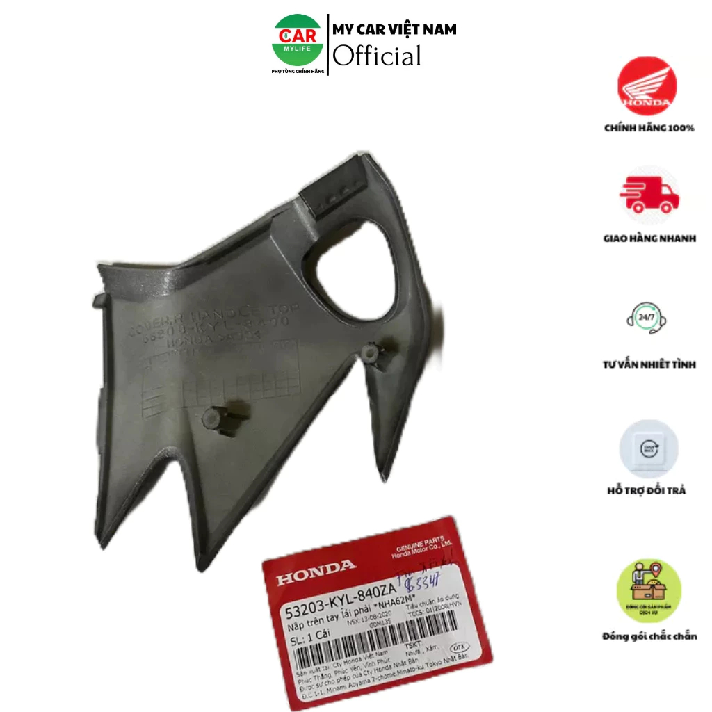 Nắp trên tay lái bên phải HONDA FUTURE X năm 2010 màu Xám. *NHA62M* 53203KYL840ZA