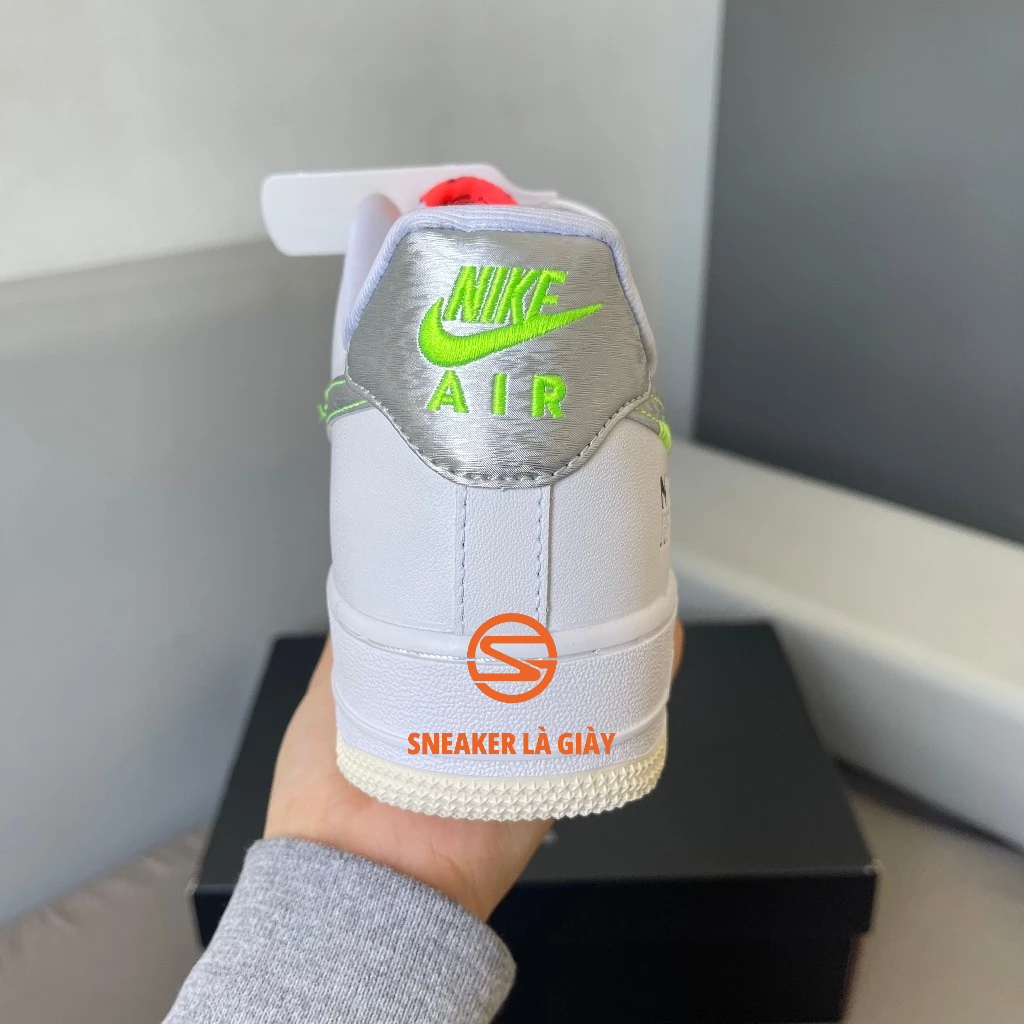 Giày Air Force 1 Low Just Do It White Pink Neon AF1 Just Stitch It FB1853-111 - Bản Cao Cấp Fullbox