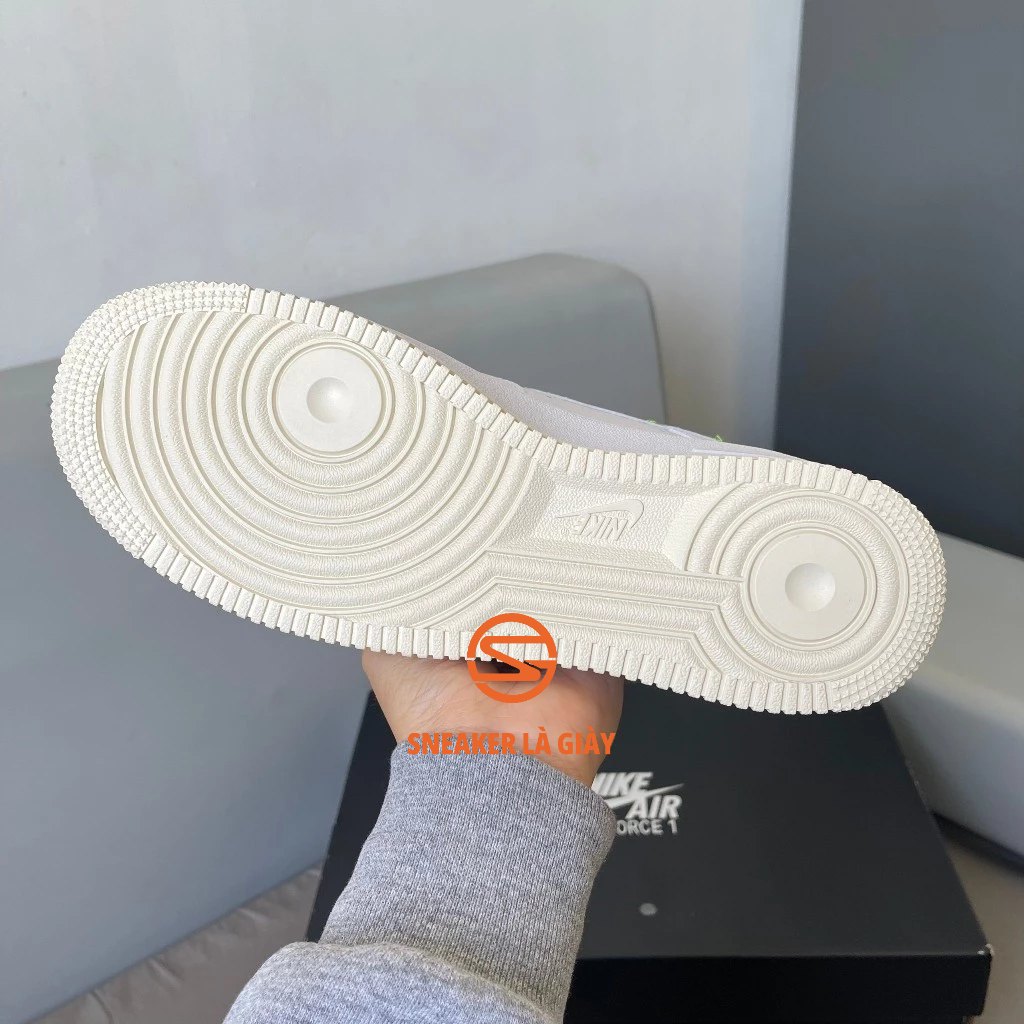 Giày Air Force 1 Low Just Do It White Pink Neon AF1 Just Stitch It FB1853-111 - Bản Cao Cấp Fullbox
