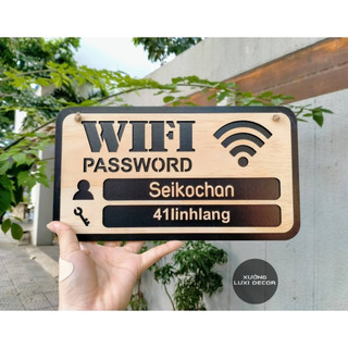 Bảng Wifi gỗ 2 lớp, nền bảng đen viết phấn - Xưởng Luxi Decor