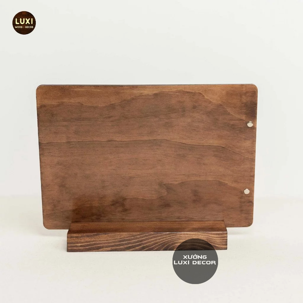 Menu A4 kẹp còng kèm đế- Khắc Logo theo yêu cầu - XƯỞNG LUXI DECOR