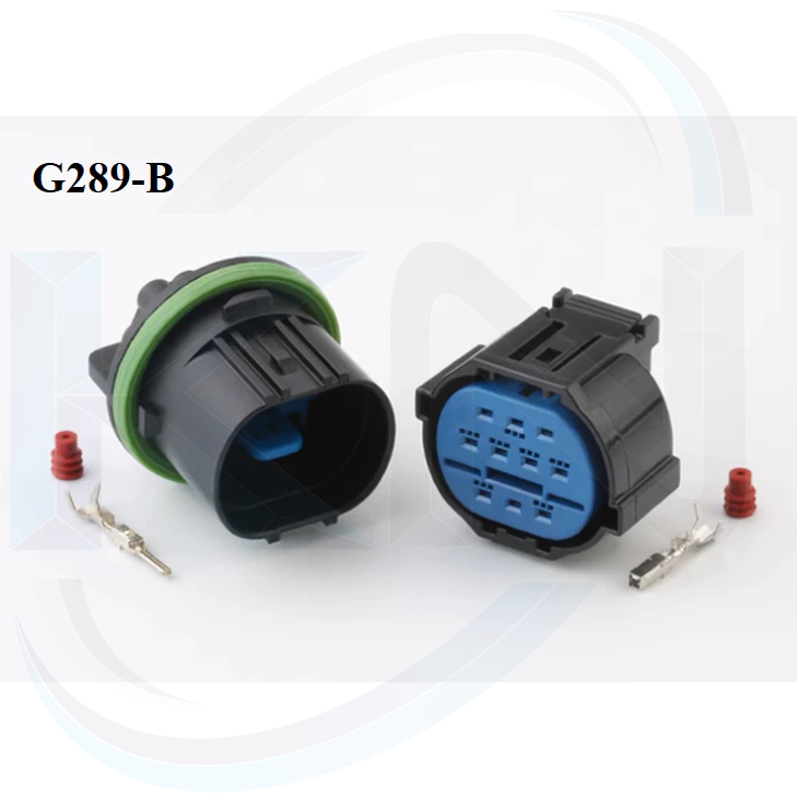 G289-Giắc cắm đèn pha HP406 10 lỗ 1.5mm màu xanh da trời