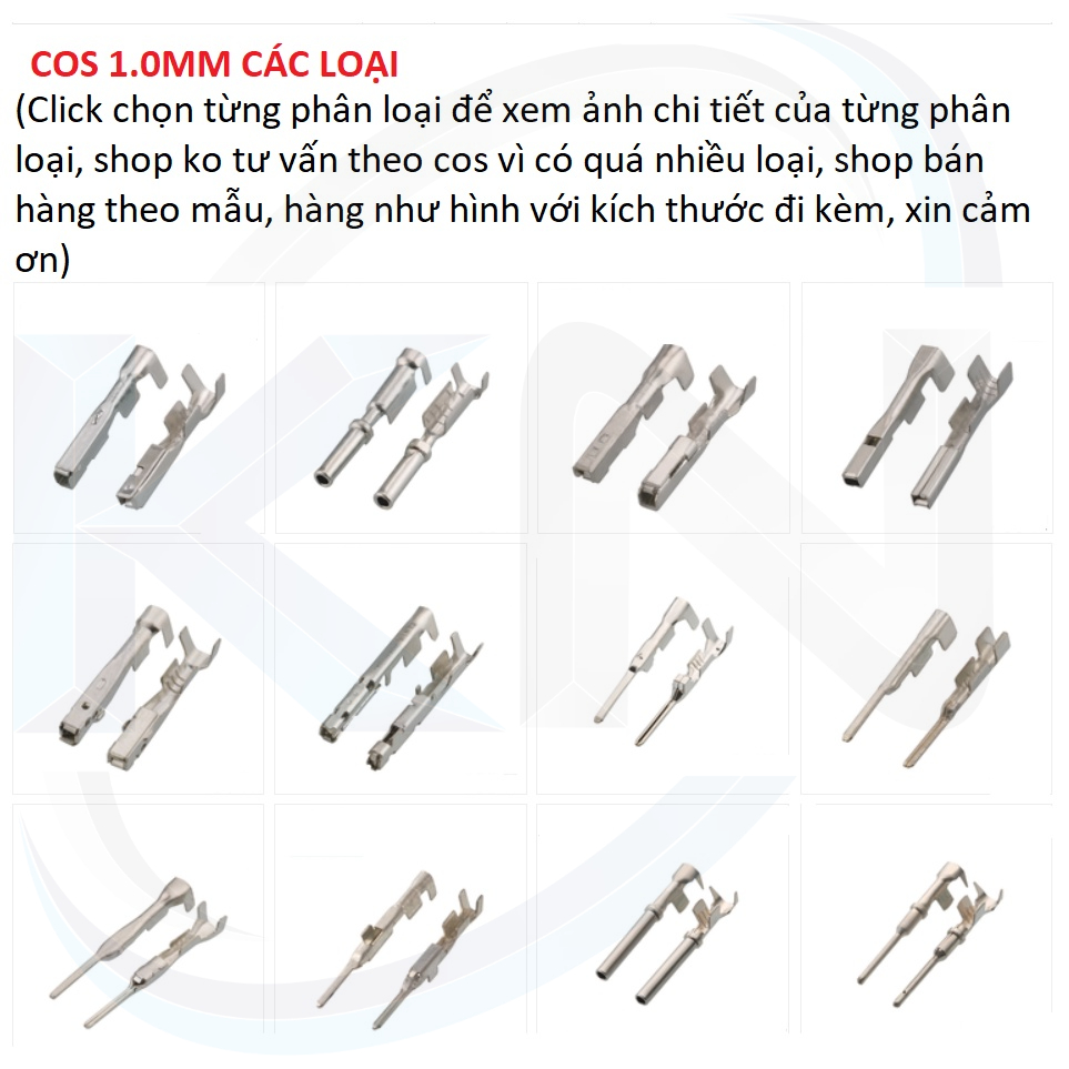 Đầu Cos 1.0mm đực cái các loại (giá 1 cái)