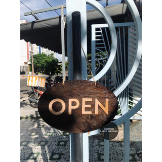 Bảng gỗ 2 mặt Open - Close 04 - XƯỞNG LUXI DECOR