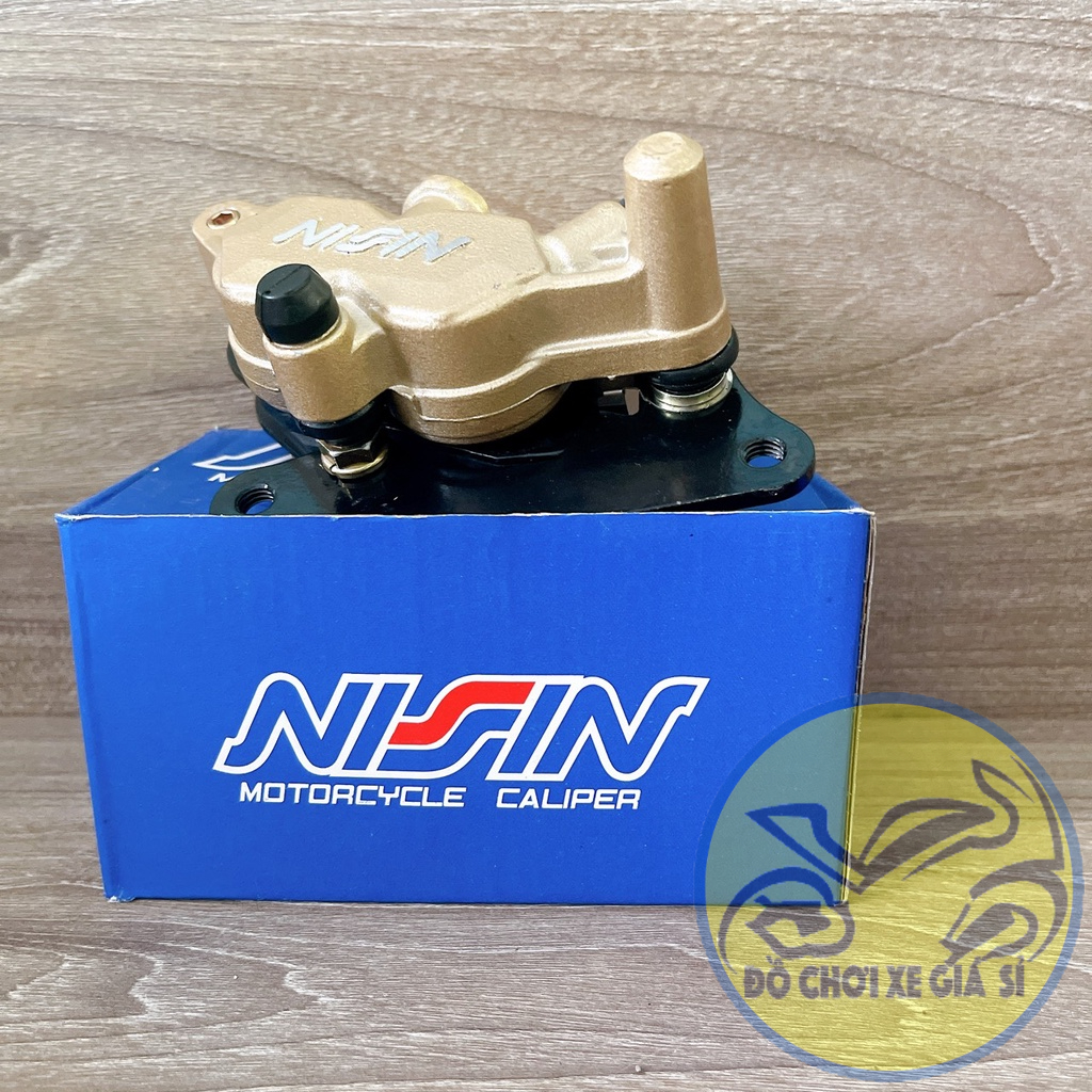 Heo 2 pis Nissin thái + Pát trước wave 100/zx/ Future neo/ dream xài đĩa 220mm lắp như zin màu vàng gỗ