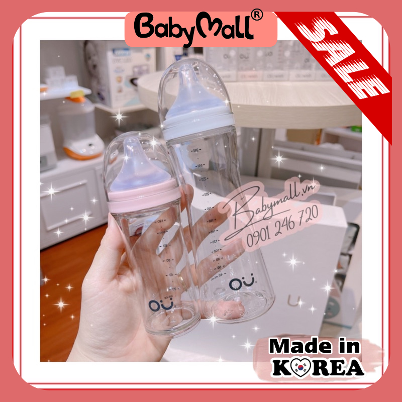 Bình sữa OU:WISH Chính hãng Hàn Quốc thiết kế mới 140ml/260ml