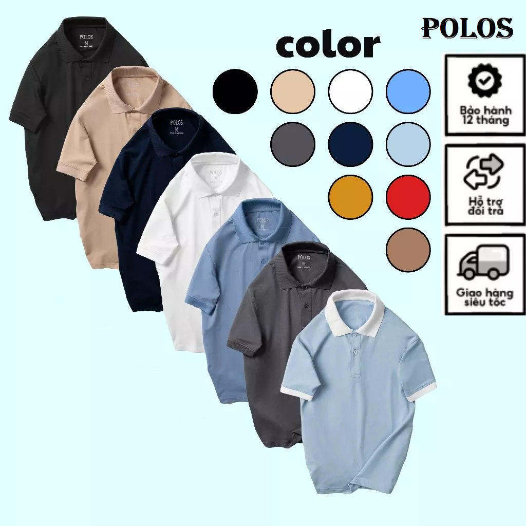 [SALE OFF ] - Áo thun POLO nam vải cá sấu CVC cao cấp tay ngắn lịch sự POLOS02