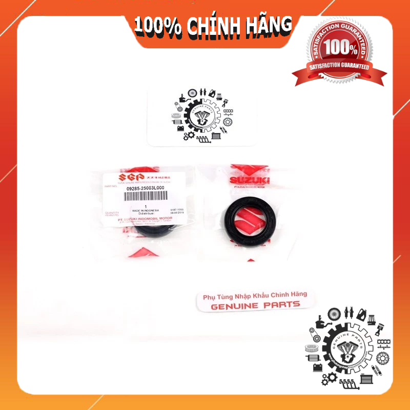 Bộ phốt cao su bạc đạn bánh Raider Satria Fi Fu chính hãng Suzuki Indo, Phớt bánh, Phớt mâm, Phốt che bụi bánh mâm
