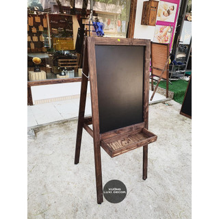 Bảng MENU viêt phấn 1 mặt kèm kệ hoa, Bảng dùng ngoài trời - XƯỞNG LUXI DECOR