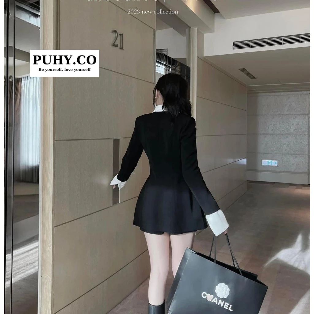 Siêu phẩm váy cổ vest mix short siêu xinh-ảnh thật