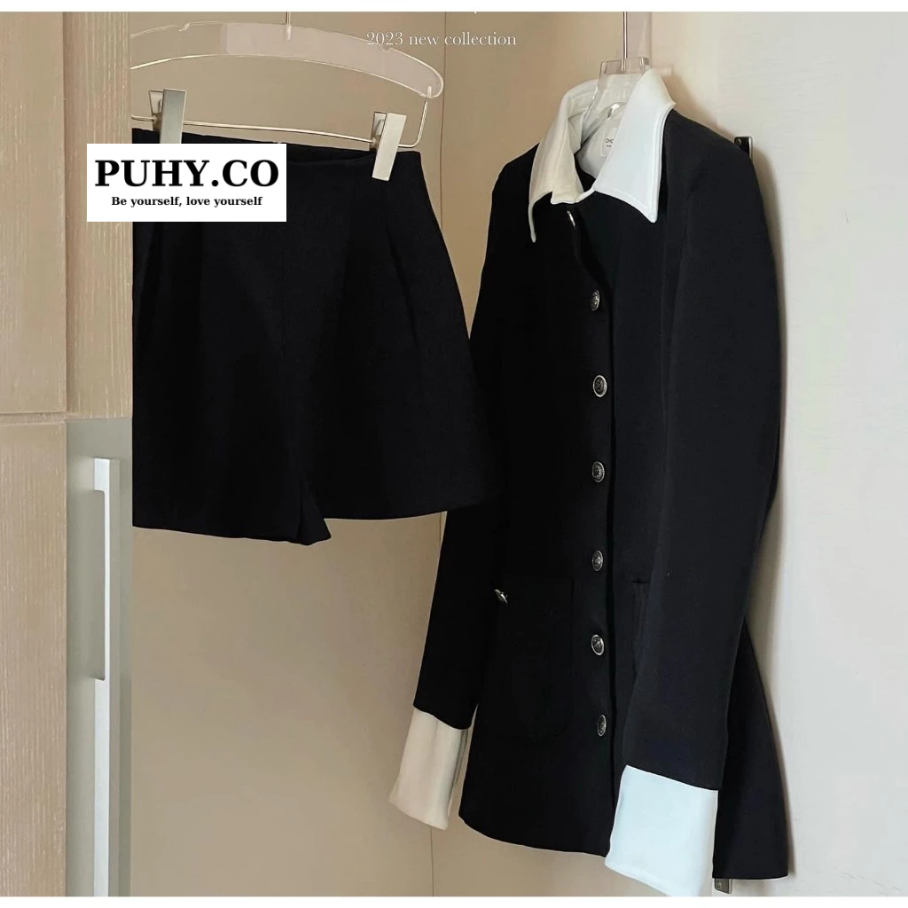 Siêu phẩm váy cổ vest mix short siêu xinh-ảnh thật