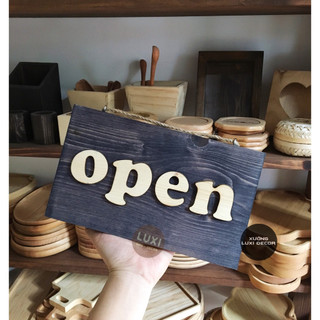Bảng gỗ treo cửa 2 mặt Open – Close 21 - XƯỞNG LUXI DECOR
