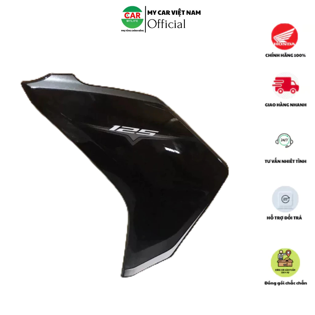 Cánh yếm bên trái - bừng yếm HONDA AIR BLADE 125 năm 2015-2016 màu Xám đen. *NHA62M* 64600K66V00ZC