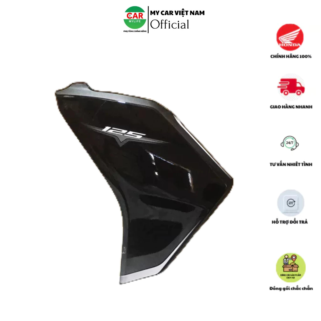 Cánh yếm bên trái - bừng yếm HONDA AIR BLADE 125 năm 2015-2016 màu Xám đen. *NHA62M* 64600K66V00ZC