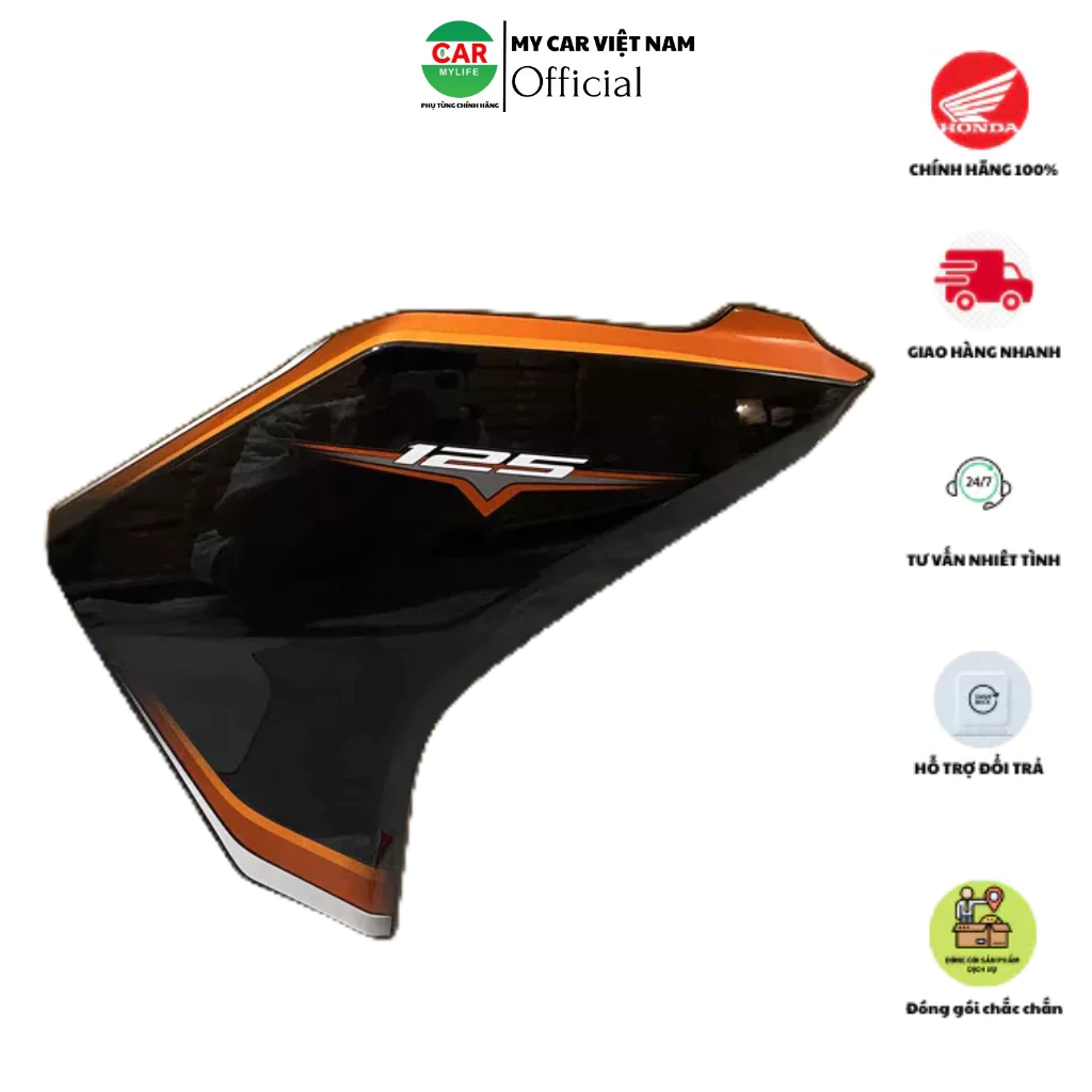 Ốp trước bên phải - cánh yếm phải HONDA AIR BLADE 125 năm 2015-2016 màu Cam đen.