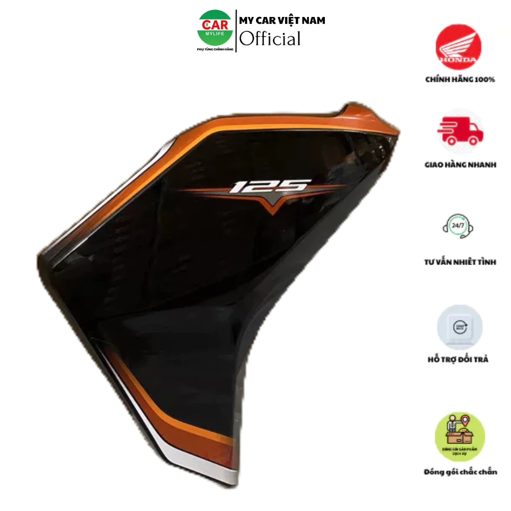 Ốp trước bên phải - cánh yếm phải HONDA AIR BLADE 125 năm 2015-2016 màu Cam đen.