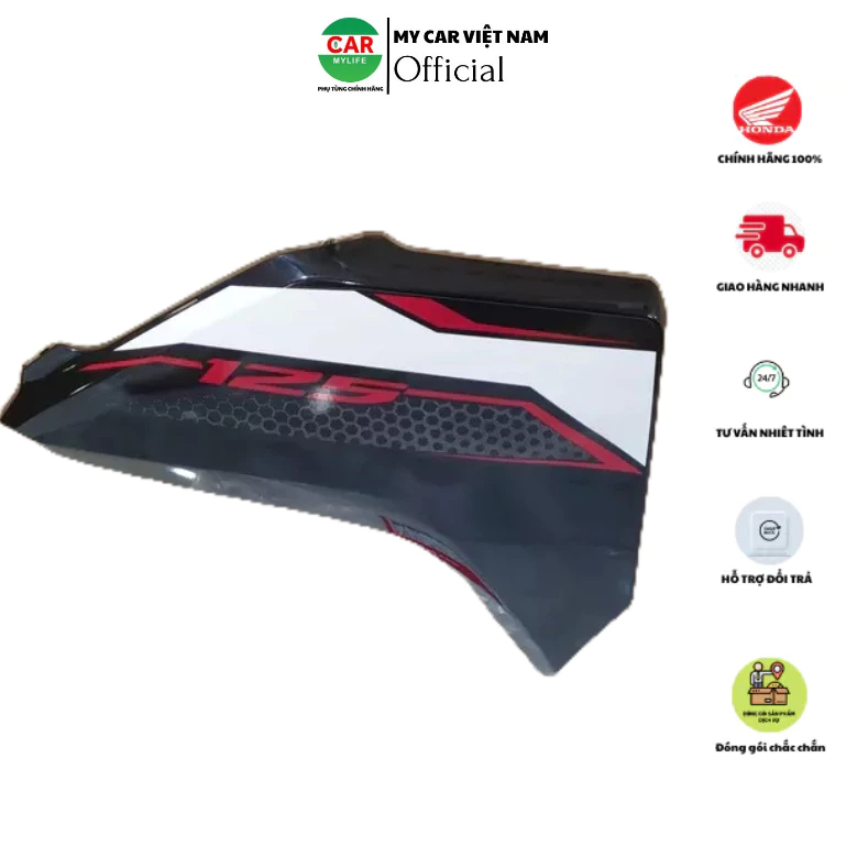 Cánh yếm bên trái - bửng yếm HONDA AIR BLADE 125 năm 2018 màu Trắng đen. *NHB35P* (64600K66VN0ZB)