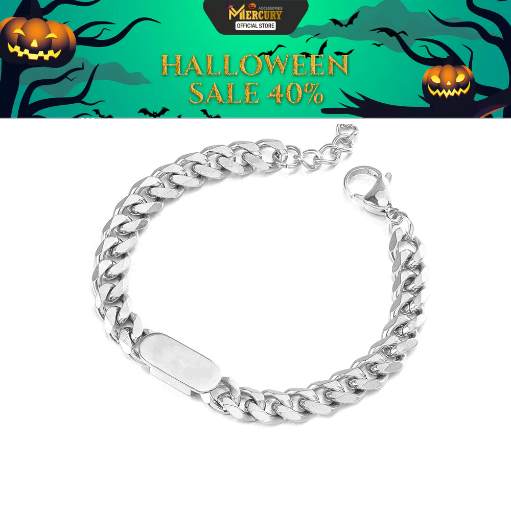 Vòng tay thời trang nam nữ Titan vĩnh cửu Bạc Mercury Braid V2