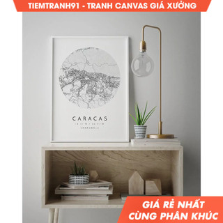 Tranh treo tường, Caracas Map, Venezuela, City Map, Home Town Map, wall art, Map Poster, Minimalist Map Art, mapologist.