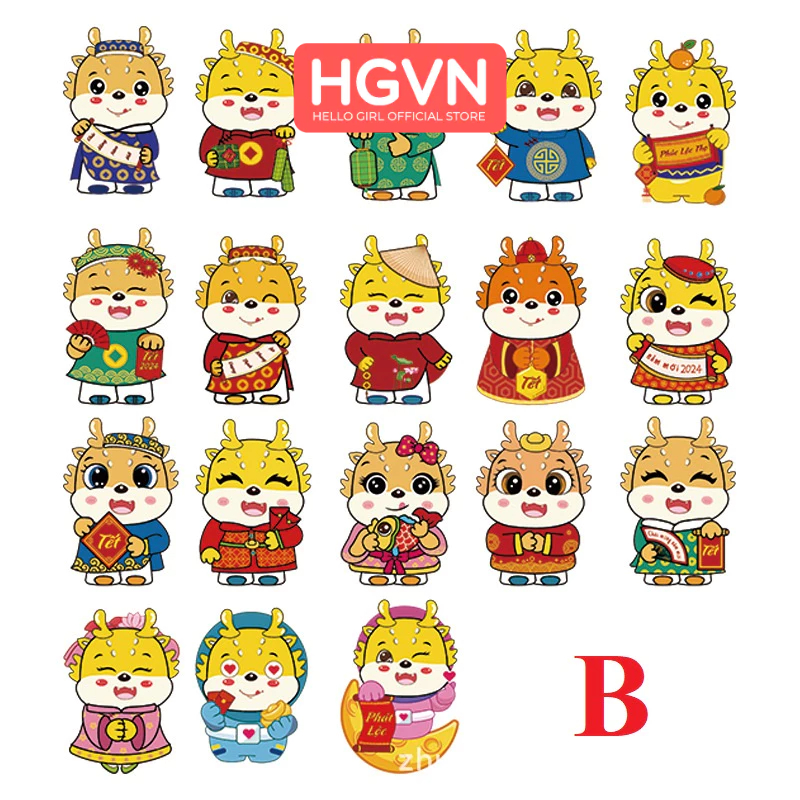 Bao Lì Xì Chibi Chi Bi Lì Xì Hoạt Hình Tết Giáp Thìn 2024 mới cao cấp đẹp độc lạ HGVN