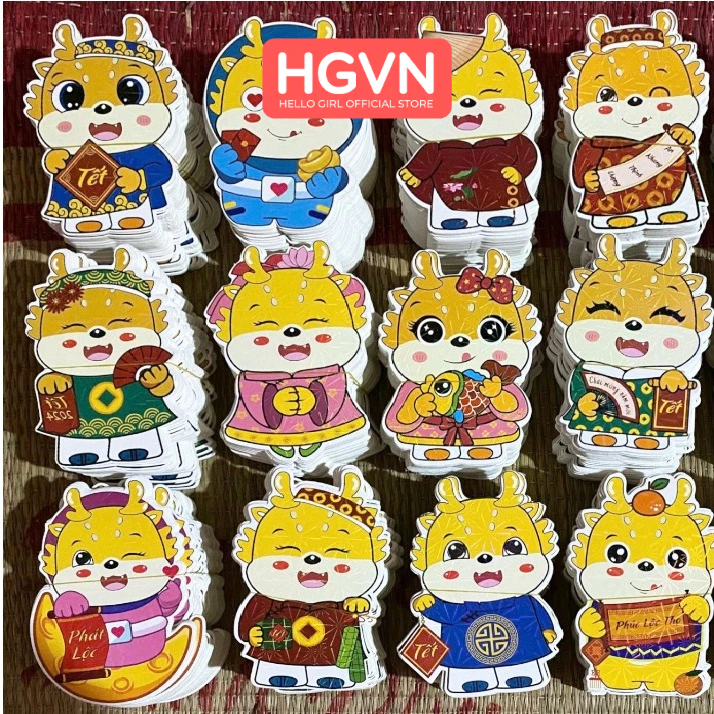 Bao Lì Xì Chibi Chi Bi Lì Xì Hoạt Hình Tết Giáp Thìn 2024 mới cao cấp đẹp độc lạ HGVN