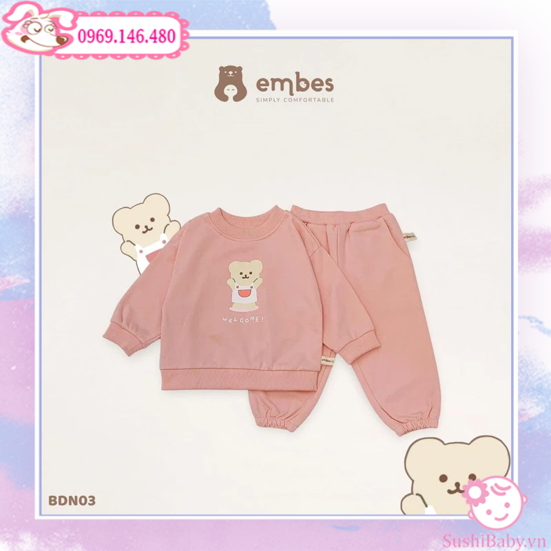 Bộ nỉ da cá Embes size 80-120